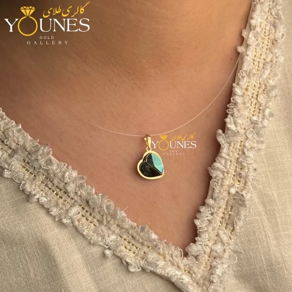 آویز طلا سواروسکی قلبی سبز آووکادو